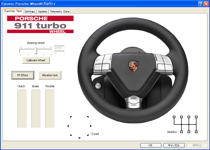 Fanatec Porsche 911 Turbo Wheel ゲームコントローラ Function Test